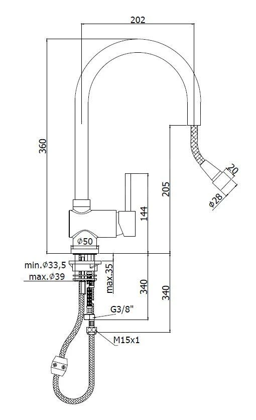 Paffoni Stick - Spültischarmatur Mit Ausziehbarer Brause, Edelstahl SK185ST – Bild 2