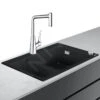 Hansgrohe Abwäschen - Set - Spültisch + Spültischarmatur C51-F635-04 Select, Graphitschwarz / Verchromt 43215000