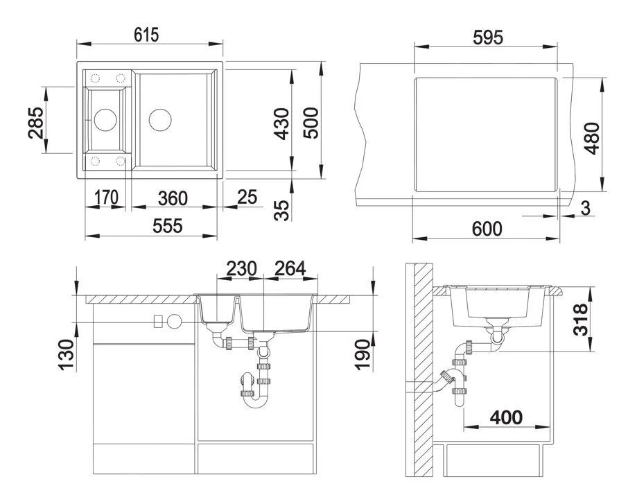 Blanco Metra 6 - Silgranitspüle, 615x500 Mm, Grau 527296 – Bild 2