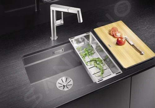 Blanco Etagon 500 - Silgranitspüle, 530x460 Mm, Mit Schienen, Schwarz 525887 – Bild 5