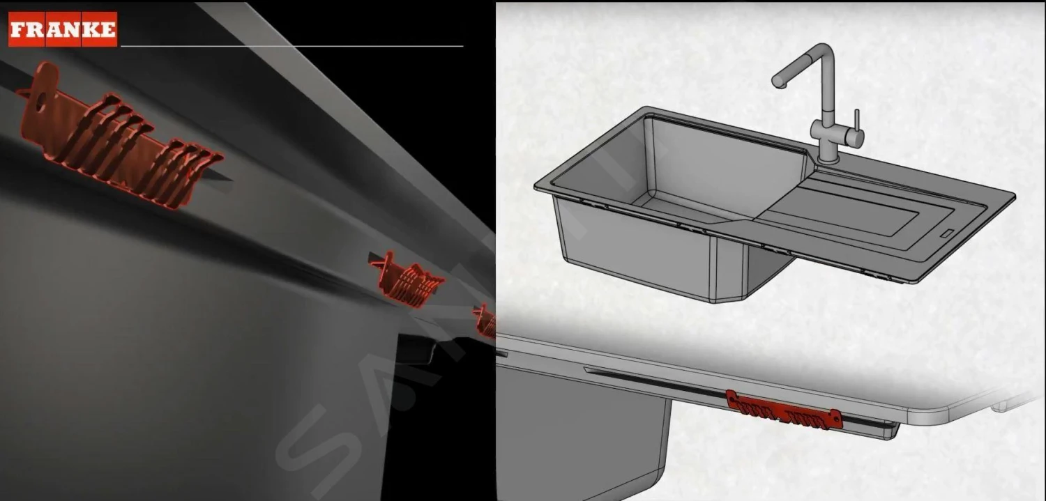 Franke Urban - Fragranit Spülbecken UBG 610-56, 560x500 Mm, Weiß Eis 114.0582.770 – Bild 4