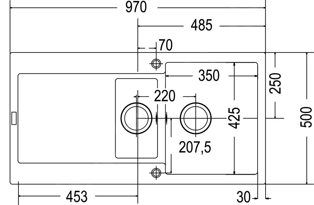 Franke Maris - Fragranit Spülbecken MRG 651, 970x500 Mm, Onyx 114.0250.550 – Bild 2