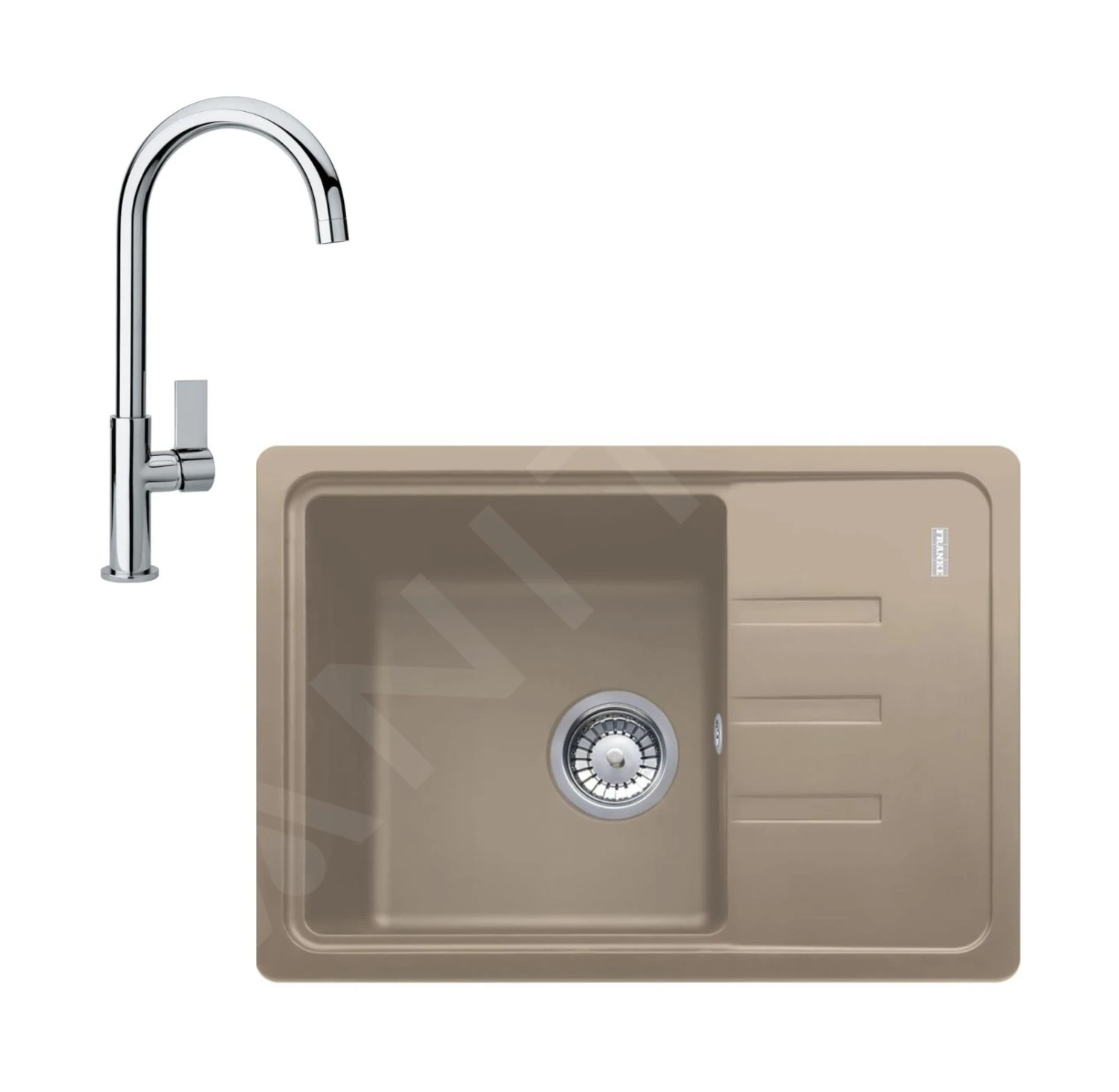 Franke Sets - Küchenset G115, Fragnitspüle BSG 611-62 Und Spültischarmatur FP 0408.031, Kaschmir/verchromt 114.0510.432