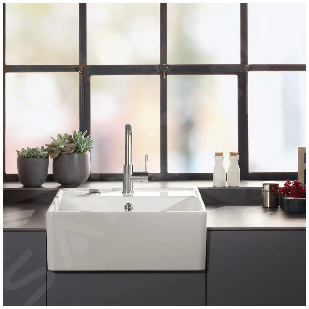 Villeroy & Boch Spültische - Keramikspüle 630x595mm Mit Ablaufgarnitur, CeramicPlus, Alpinweiß 632061R1 – Bild 4