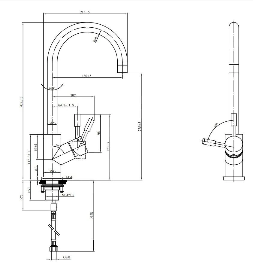 Villeroy & Boch Umbrella - Spültischarmatur, Bronze 92530004 – Bild 2