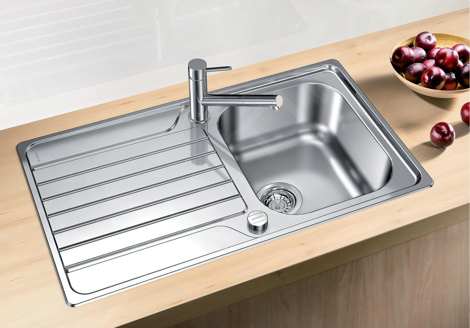 Blanco Dinas 45 - Spüle, 860x500 Mm, Mit Ablaufbedienung, Edelstahl Gebürstet 523378 – Bild 3