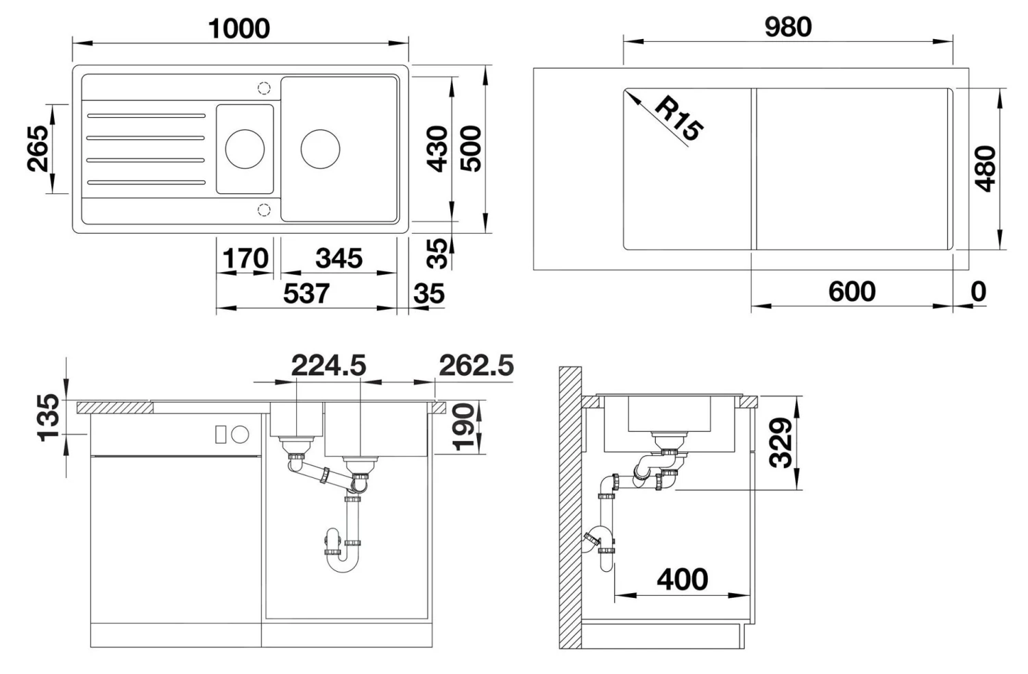 Blanco Legra 6 - Silgranitspüle, 1000x500 Mm, Schwarz 526086 – Bild 2