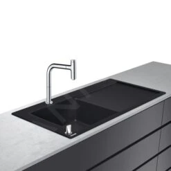 Hansgrohe Abwäschen - Spülen- Und Armaturenset C51-F450-12, Graphit Schwarz/Chrom 43228000