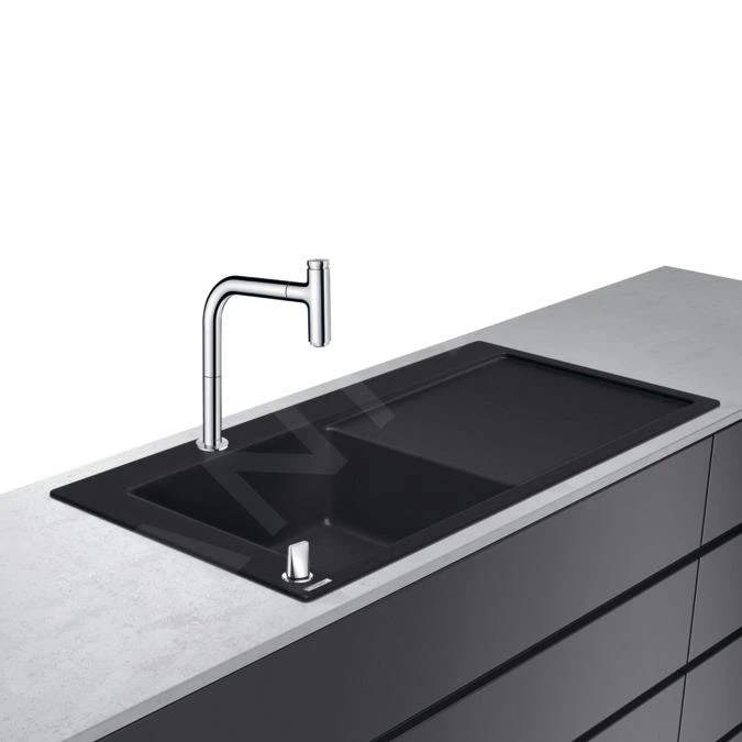 Hansgrohe Abwäschen - Spülen- Und Armaturenset C51-F450-12, Graphit Schwarz/Chrom 43228000