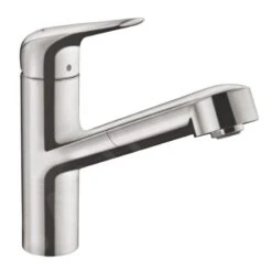 Hansgrohe Focus M42 - Spültischarmatur M427-H150 Mit Ausziehbarer Brause, Edelstahloptik 71814800