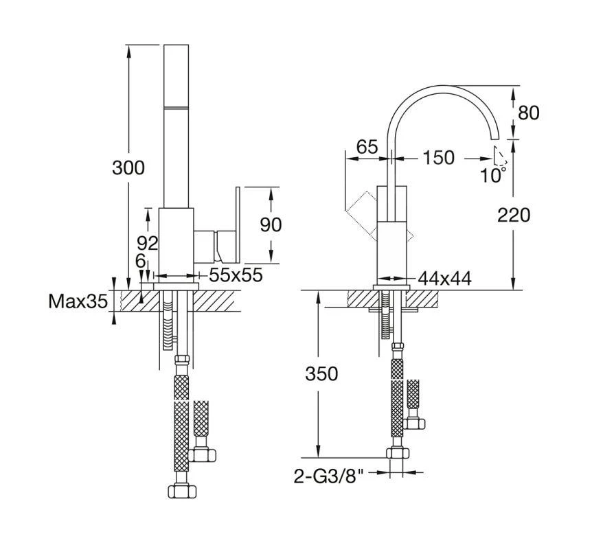 Steinberg 135 - Spültischarmatur, Schwarz Matt 135 1401 S – Bild 2