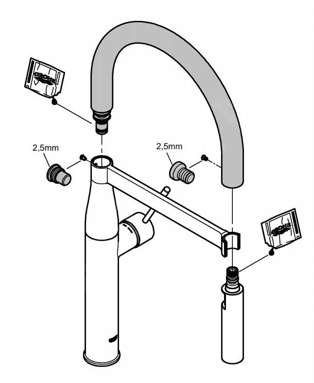 Grohe Essence - Schlauchauslauf Für Küchenarmatur, Rosa 30321DP0 – Bild 2