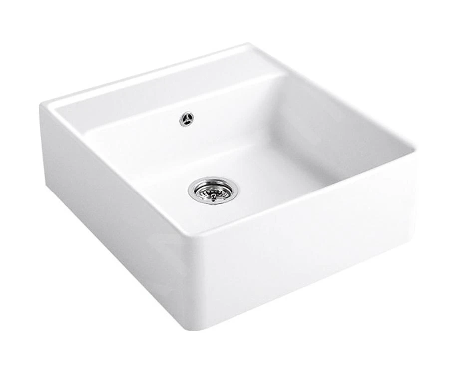 Villeroy & Boch Spültische - Keramikspüle 630x595mm Mit Ablaufgarnitur, CeramicPlus, Alpinweiß 632061R1