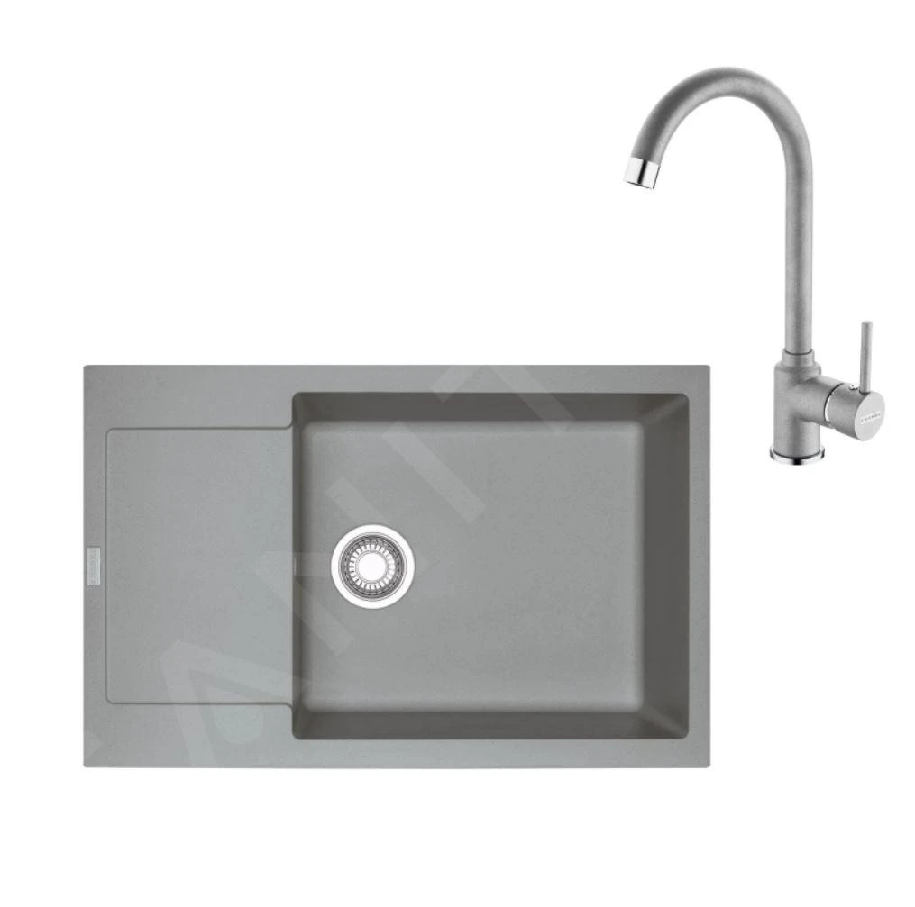 Franke Sets - Küchenset G170, Fragnitspüle MRG 611-78 BB Und Spültischarmatur FN 9000.084, Steingrau 114.0587.970
