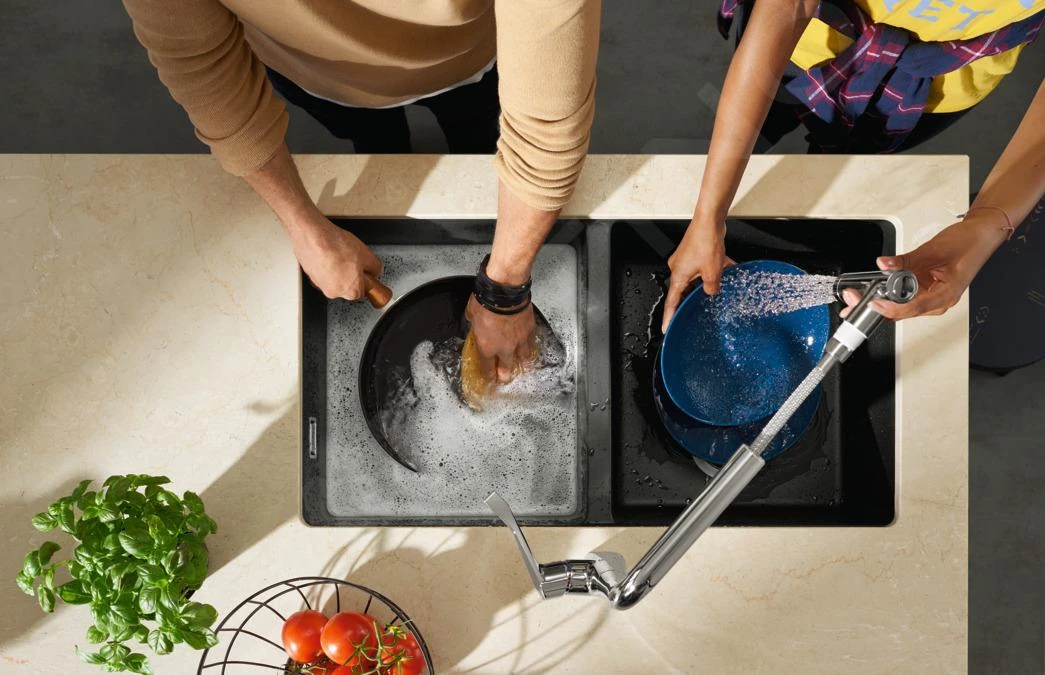 Hansgrohe M71 - Spültischarmatur M7116-H320 Mit Ausziehbarer Geschirrbrause, SBOX, Verchromt 73801000 – Bild 4