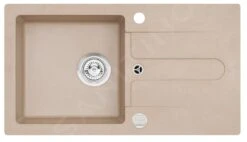 Alveus Cortina - Granit-Spüle 750x420 Mm, Mit Ablaufsystembedienung, Beige 1703055