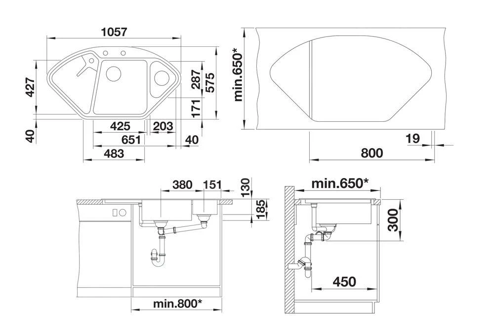 Blanco Delta II - Silgranitspüle, 1057x575 Mm, Mit Ablaufbedienung Und Zubehör, InFino, Weiß 523660 – Bild 2