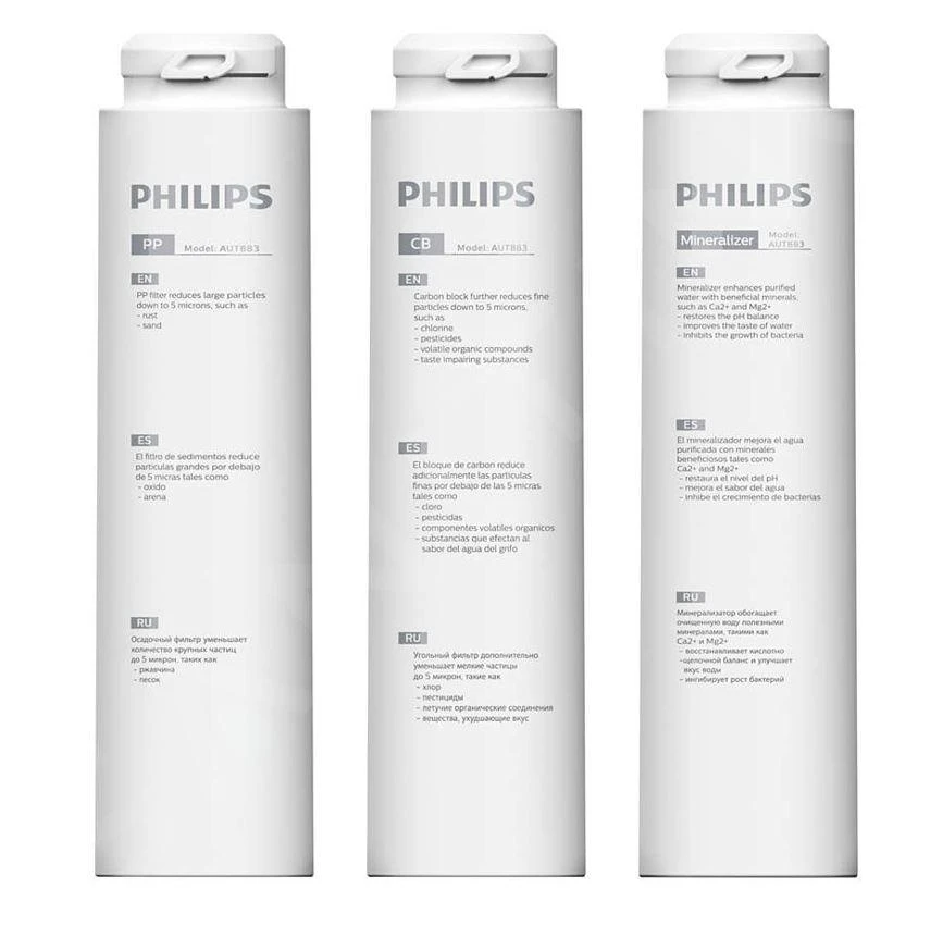 Philips Zubehör - Ersatzfilterset 3in1 Für Die Wasserfiltration AUT883/10