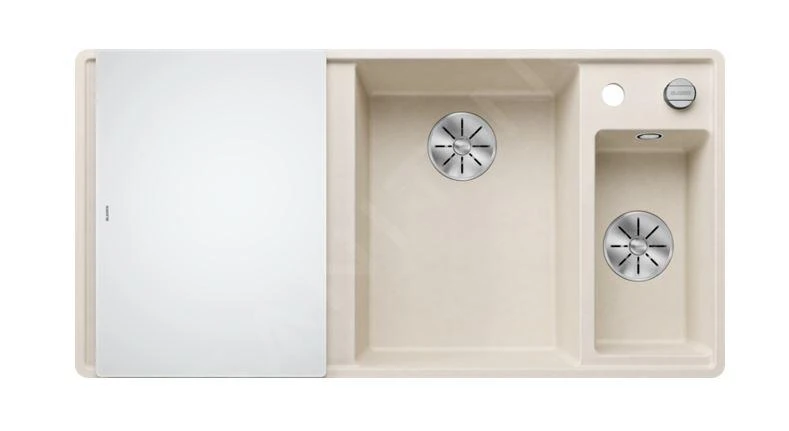 Blanco Axia III 6 - Silgranitspüle, 990x500 Mm, Mit Ablaufsystembedienung Und Zubehör, InFino, Soft Weiß 527049 – Bild 3