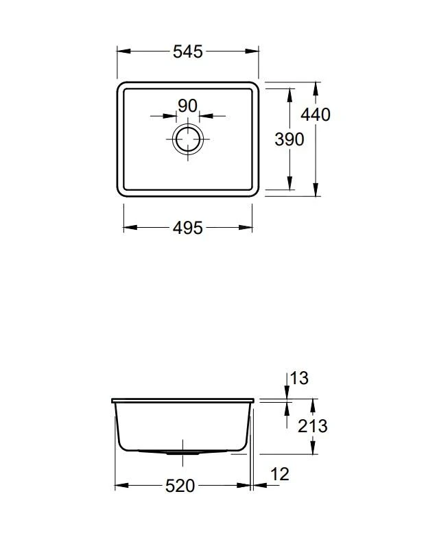 Villeroy & Boch Subway 60 - Keramikspüle, 55x44 Cm, CeramicPlus, Snow White 331001KG – Bild 2