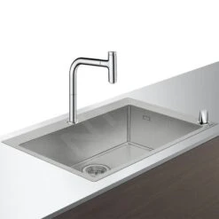 Hansgrohe Abwäschen - Küchenset - Spültisch + Spültischarmatur C71-F660-08, Verchromt 43202000