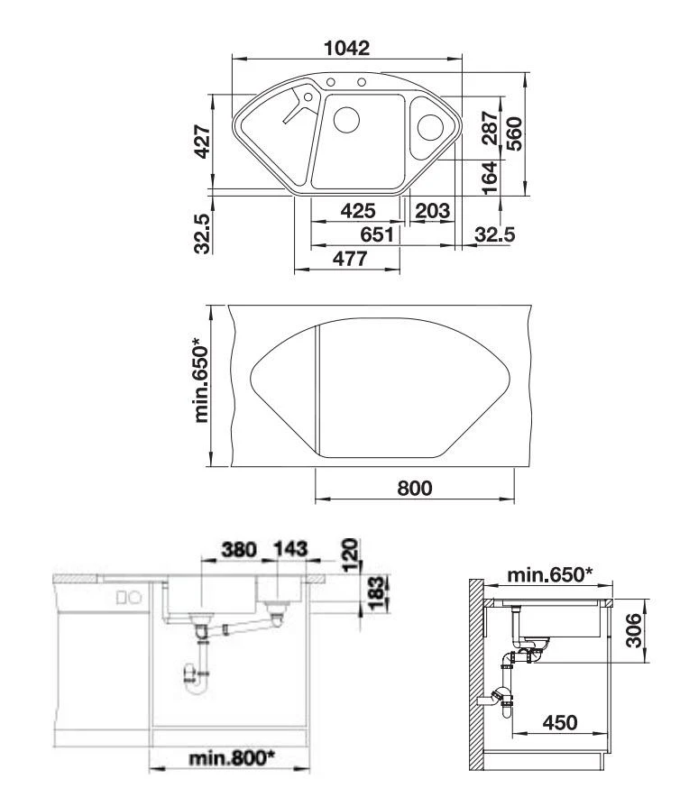 Blanco Delta II - Silgranitspüle, 1042x560 Mm, Mit Zubehör, InFino, Aluminium 523672 – Bild 2
