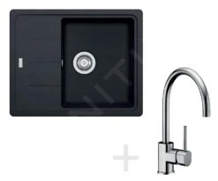 Franke Sets - Küchenset G54, Fragranit Spülbecken BFG 611-62, Onyx + Küchenarmatur FC 650, Chrom 114.0323.799