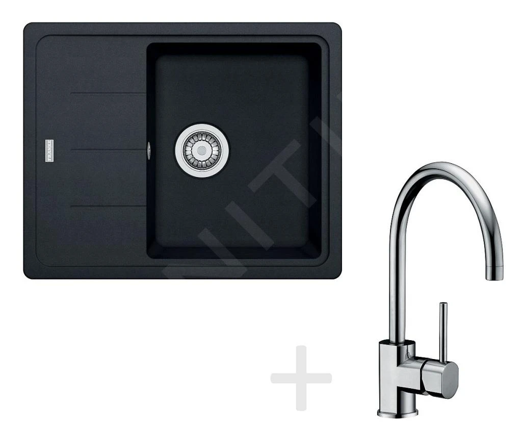 Franke Sets - Küchenset G54, Fragranit Spülbecken BFG 611-62, Onyx + Küchenarmatur FC 650, Chrom 114.0323.799