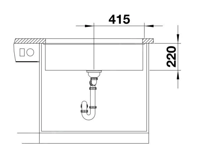 Blanco Subline 800 - Silgranitspüle, 830x460 Mm, Schwarz 526005 – Bild 3