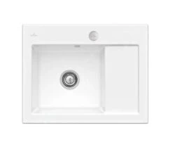 Villeroy & Boch Subway 45 - Keramikspüle, 65x51 Cm, Mit Exzenterbedienung, CeramicPlus, Stone White 331202RW