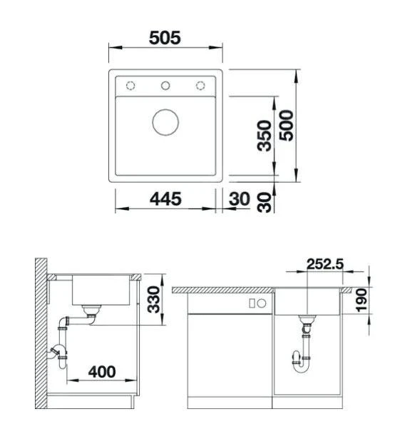 Blanco Dalago 6 - Silgranitspüle, 605x500 Mm, Mit Ablaufbedienung, Schwarz 525875 – Bild 2
