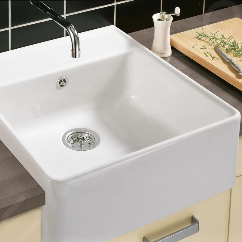 Villeroy & Boch Spültische - Keramikspüle 630x595mm Mit Ablaufgarnitur, CeramicPlus, Alpinweiß 632061R1 – Bild 3