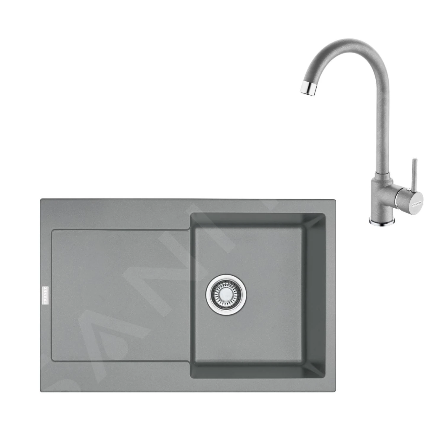 Franke Sets - Küchenset G168, Fragnitspüle MRG 611 Und Spültischarmatur FP 9000.084, Steingrau 114.0587.980
