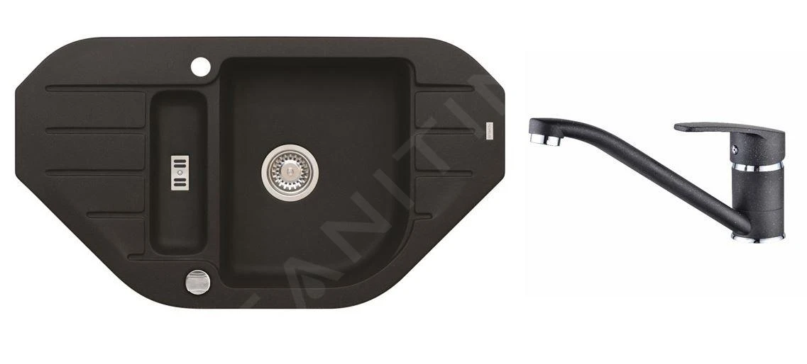 Alveus Sets - Spüle-Set Niagara 60 Und Armatur Nina, Carbon SETA155