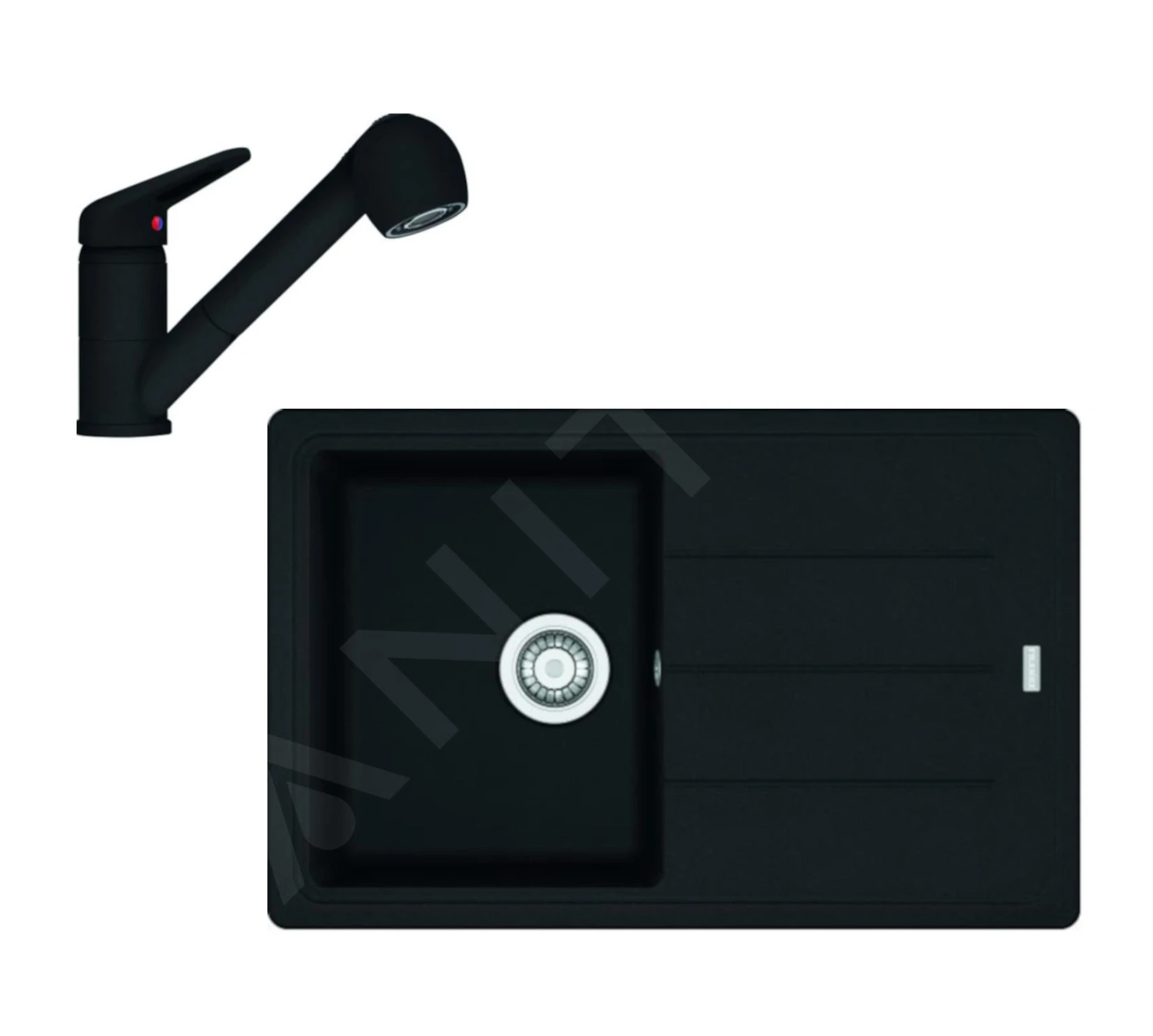 Franke Sets - Küchenset G57, Fragranite-Spüle BFG 611-78 Und Armatur FC 9547.901, Mattschwarz 114.0675.667