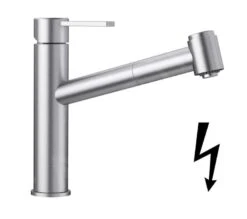 Blanco Ambis S - Spültischarmatur Mit Ausziehbarer Brause, Edelstahl Gebürstet 525124