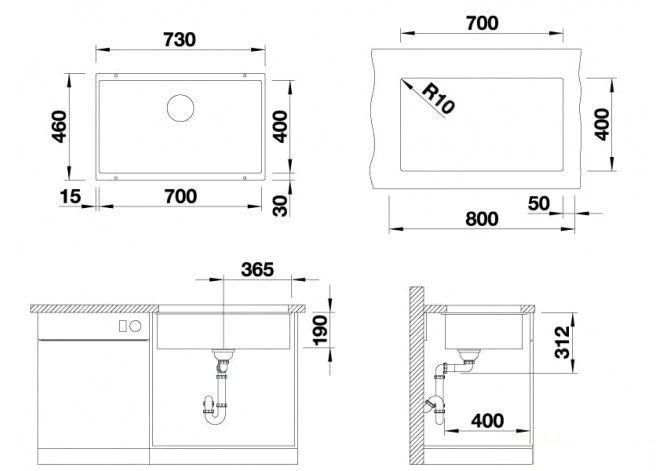 Blanco Subline 700 - Silgranitspüle, 730x460 Mm, Schwarz 526001 – Bild 2