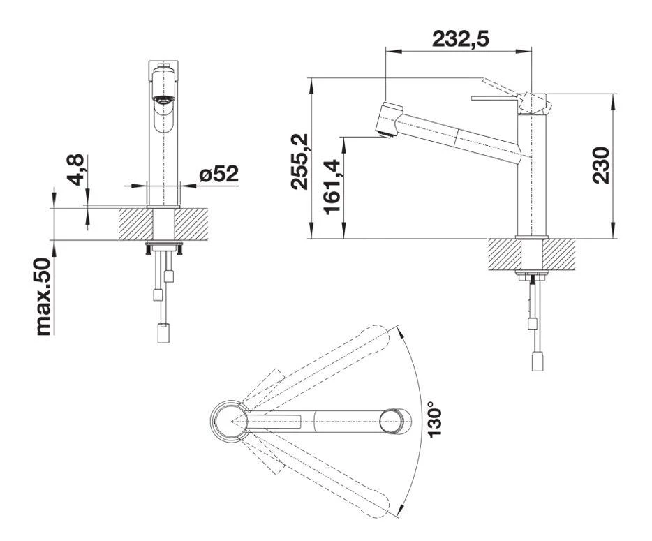 Blanco Ambis S - Spültischarmatur Mit Ausziehbarer Brause, Edelstahl Gebürstet 525124 – Bild 2