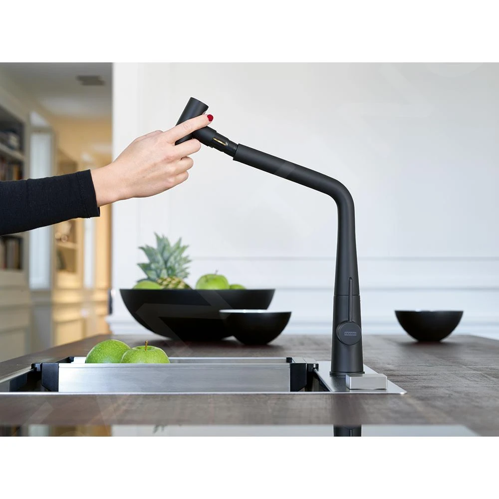 Franke Icon - Spültischarmatur FG 5188.901 Mit Ausziehbarem Endstück, Schwarz Matt 115.0625.190 – Bild 4