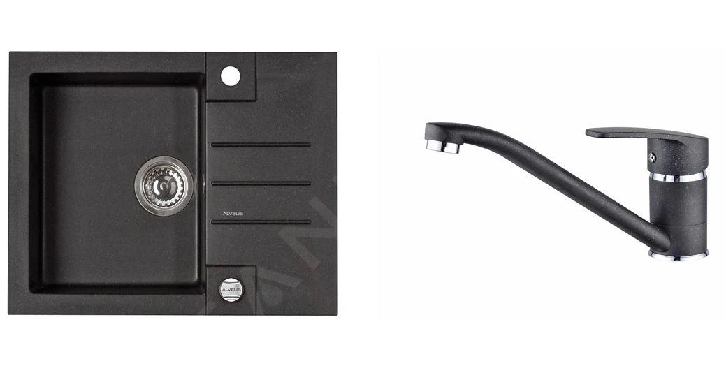 Alveus Sets - Spüle-Set Rock 30 Und Armatur Nina, Carbon SETA042