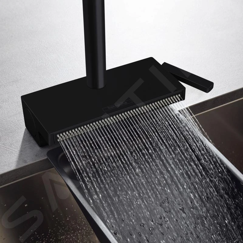 Hansgrohe M81 - Spültischarmatur Aquno Select 250 Mit Ausziehbarer Brause Und Flachem Brausestrahl, Schwarz Matt 73836670 – Bild 4