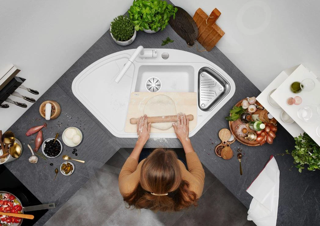 Blanco Delta II - Silgranitspüle, 1057x575 Mm, Mit Ablaufbedienung Und Zubehör, InFino, Weiß 523660 – Bild 3