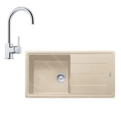 Franke Sets - Küchenset G134, Fragnitspüle BFG 611 Und Spültischarmatur FC 650.031, Sahara/verchromt 114.0510.308