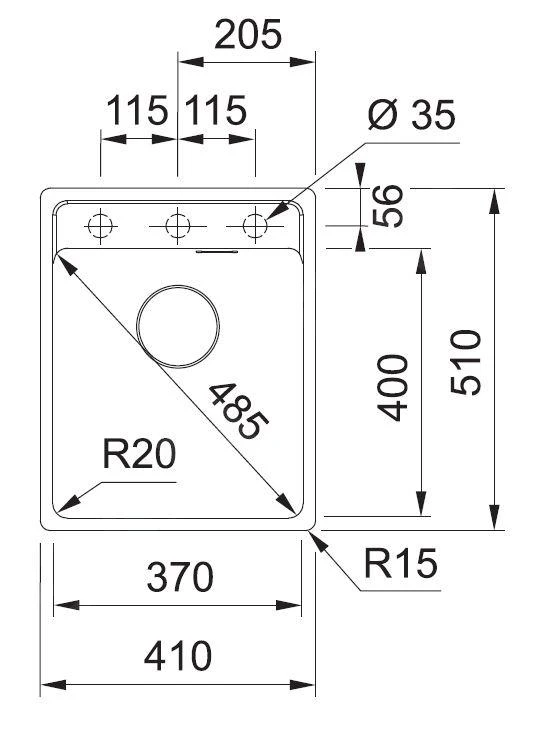 Franke Sets - Set G242, Fragranite-Spüle MRG 610-37 RTL Und Samoa-Armatur, Grauer Stein / Chrom 114.0675.643 – Bild 2